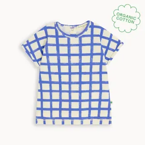 Santorini - Blue Checker Jersey Baby & Kids T-Shirt