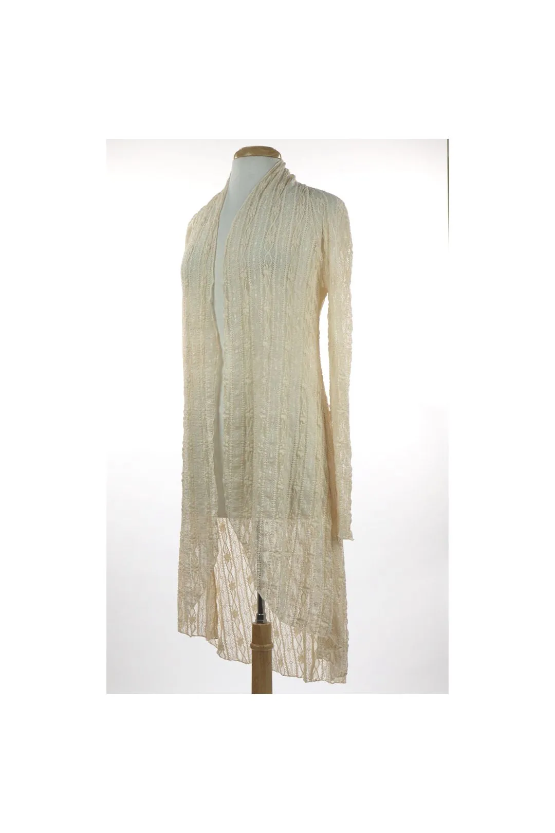 SARAH Sheer Long Sleeves Lace Duster - Vanilla