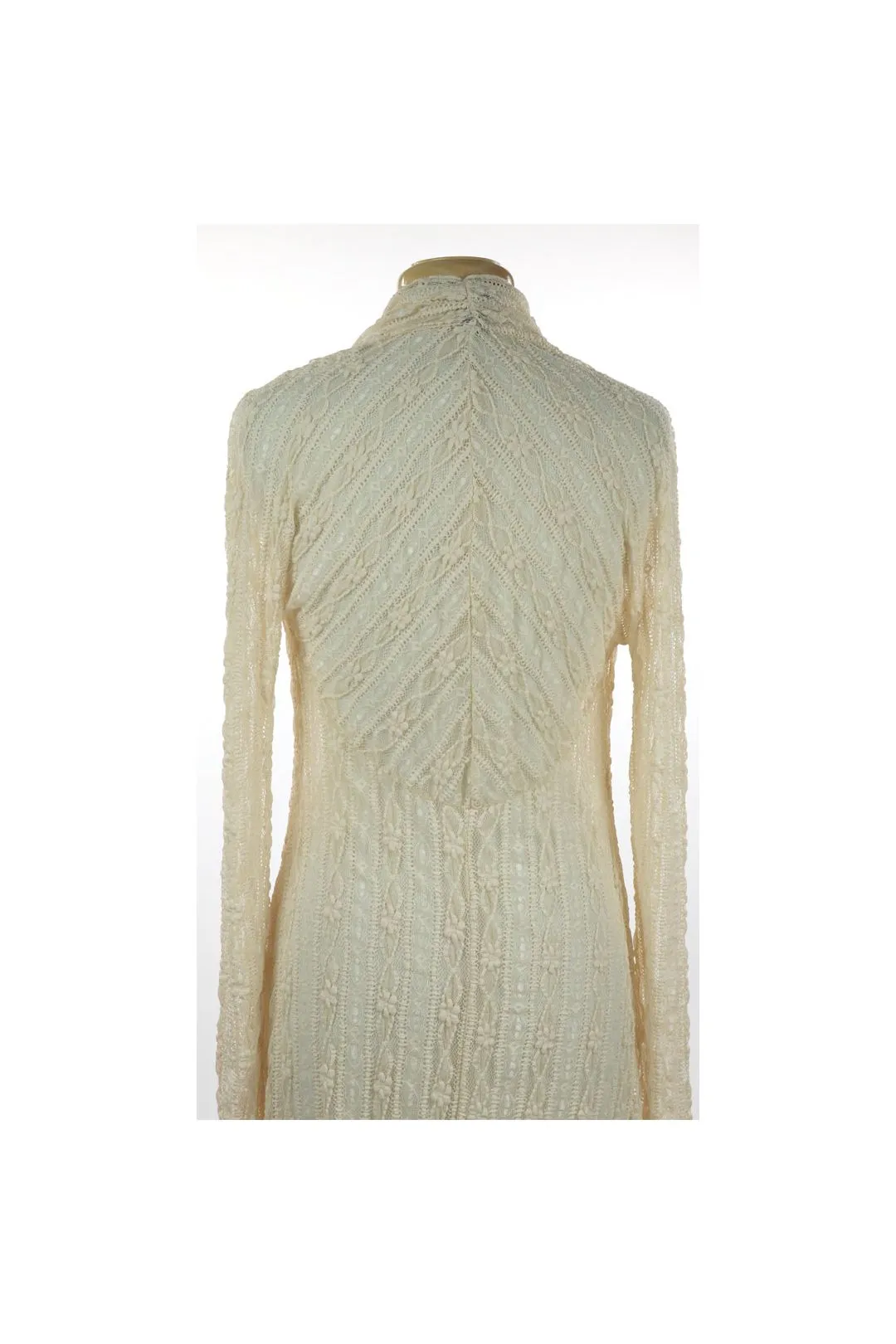 SARAH Sheer Long Sleeves Lace Duster - Vanilla