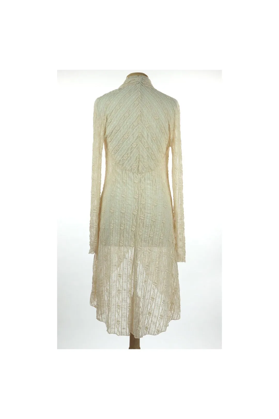 SARAH Sheer Long Sleeves Lace Duster - Vanilla