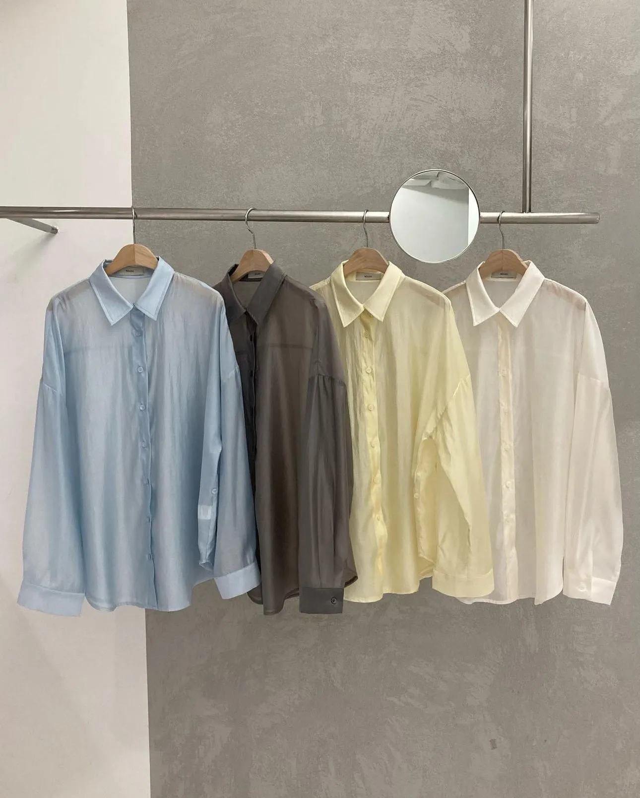 Shiny Tencel Loose Fit Two-Way Shirts