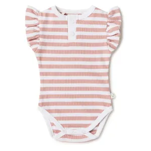 SHK SS Bodysuit - Rose Stripe