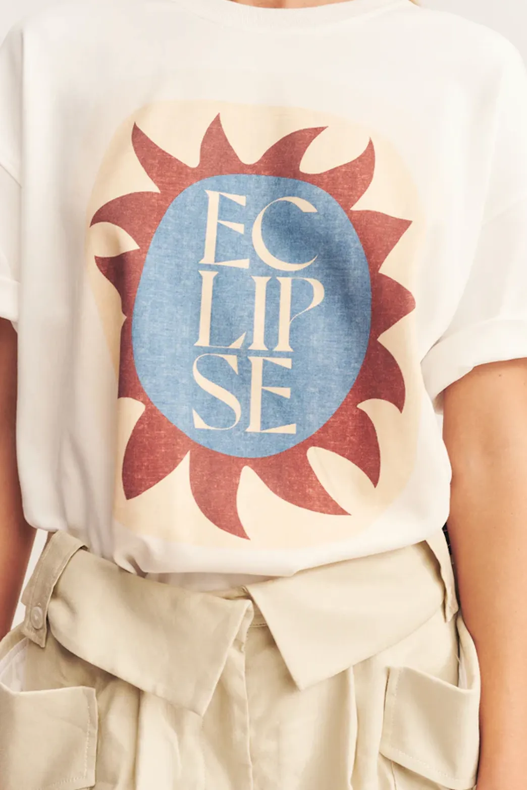 SHONA JOY Eclipse Boyfriend Oversized T-Shirt - Ivory
