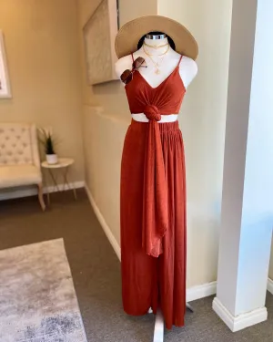 Silky Backless Pants Set