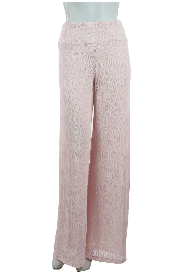 SKYLAR Textured Burnout Powder Pink Tunic Top & Pant Set
