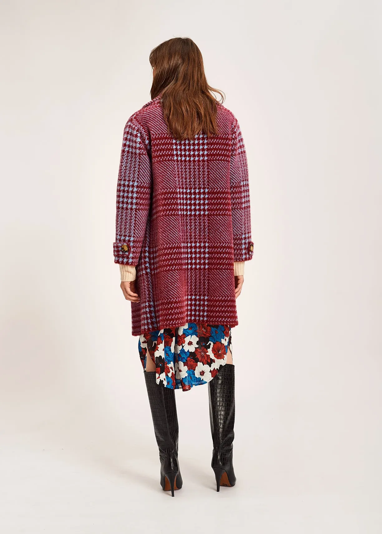 Soft houndstooth coat