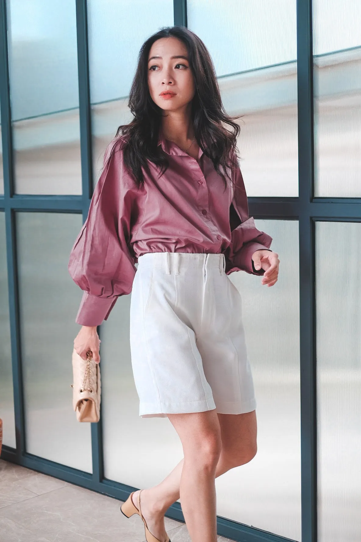 STELLAR PUFF SHIRT IN LAVENDER PLUM