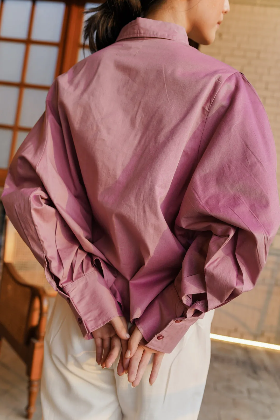 STELLAR PUFF SHIRT IN LAVENDER PLUM