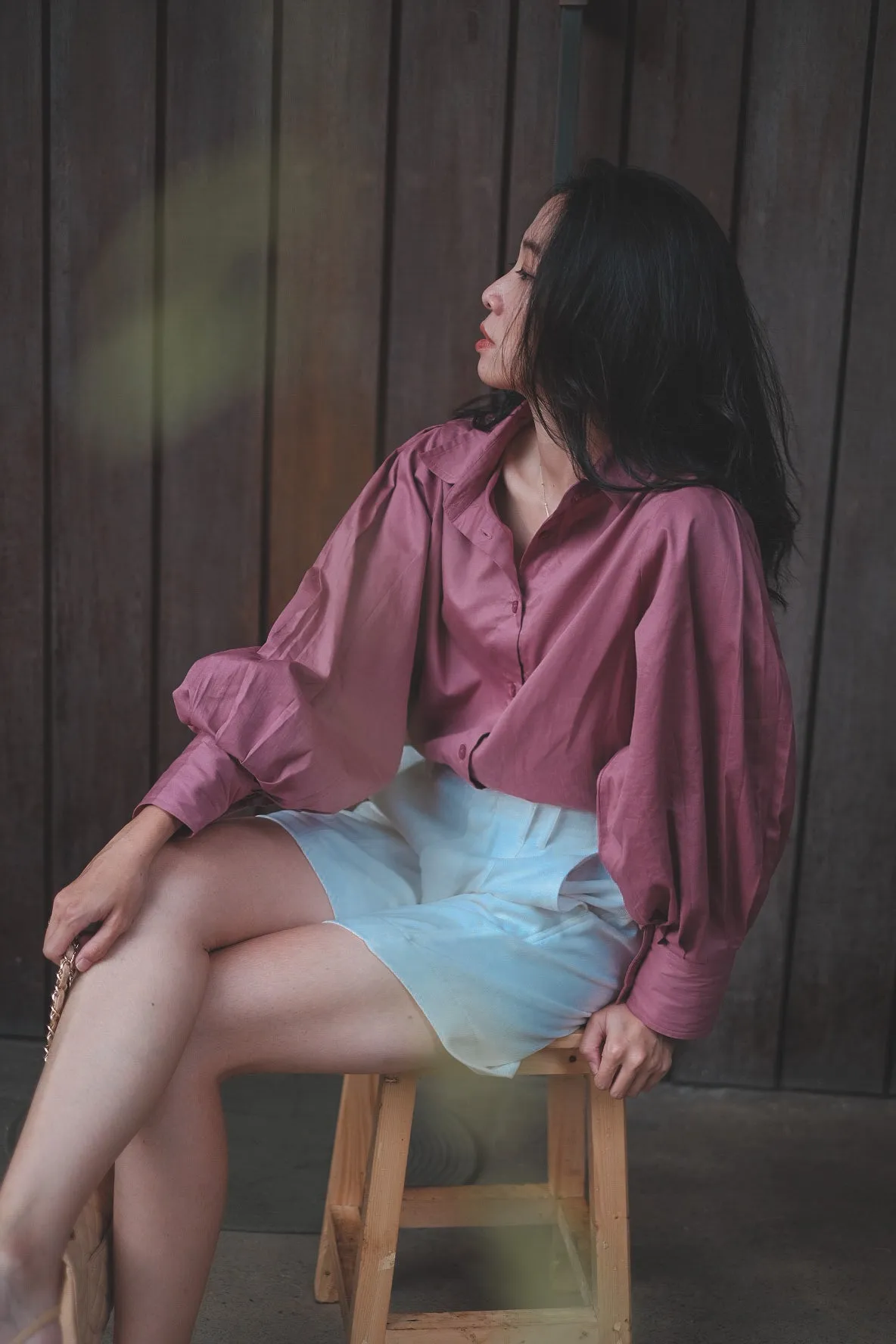 STELLAR PUFF SHIRT IN LAVENDER PLUM
