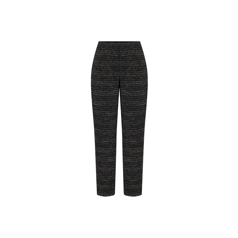 Straight Cut Pants In Tweed