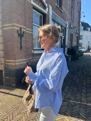 Striped diamond blouse blue