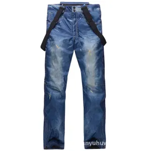 style denim ski pants