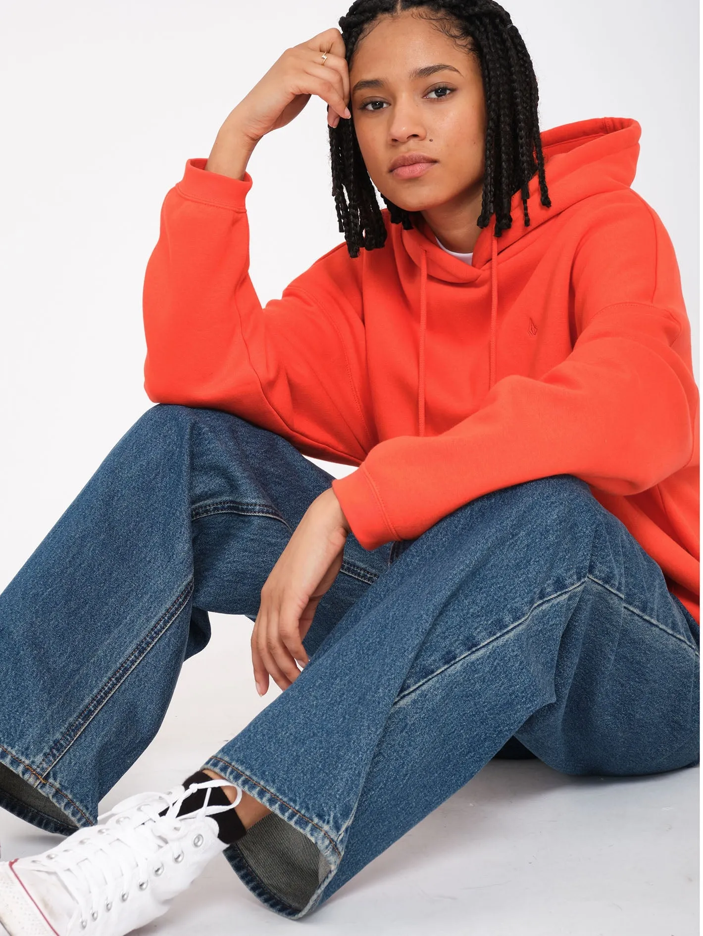 Sweat à capuche Stone Heart Up - BRIGHT RED