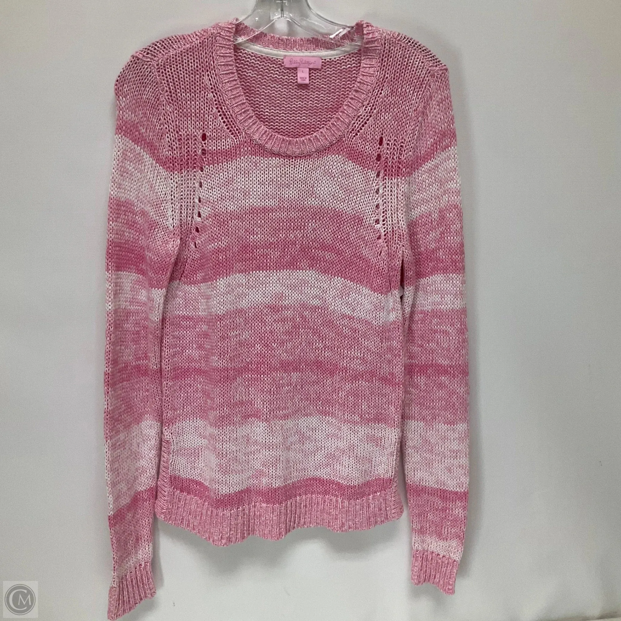 Sweater Cardigan Designer By Lilly Pulitzer In Pink, Size: L