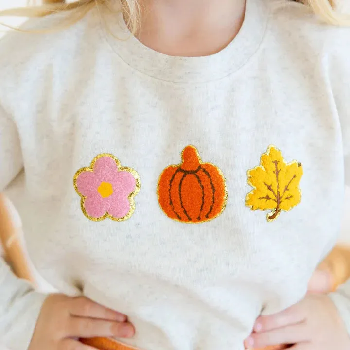 Sweet Wink Pumpkin Fun Patch Sweatshirt - Natural