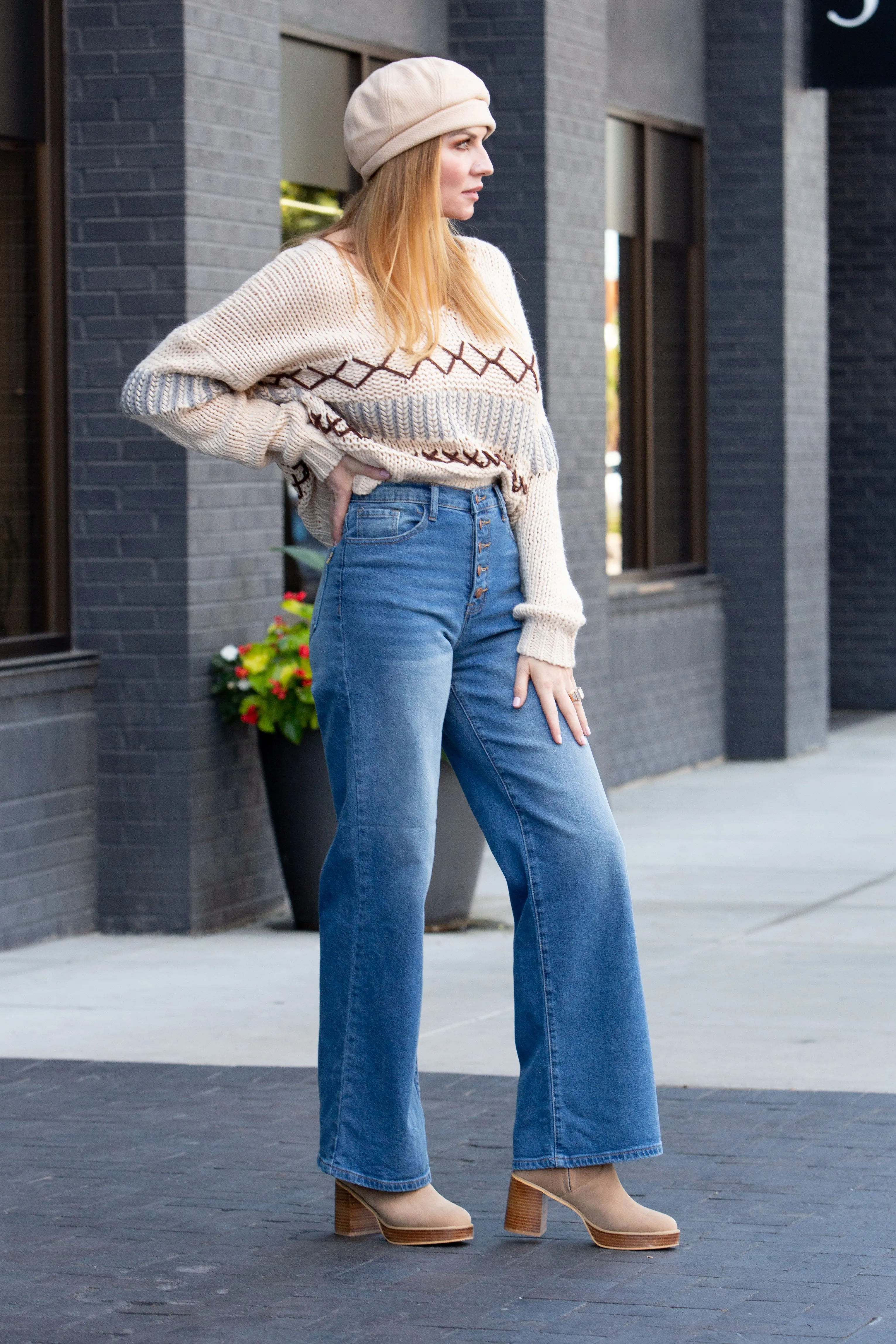 SYDNEY OVERSIZED STITCH DETAIL SWEATER