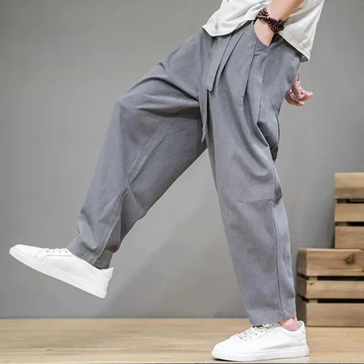 Taupe linen casual trousers - January