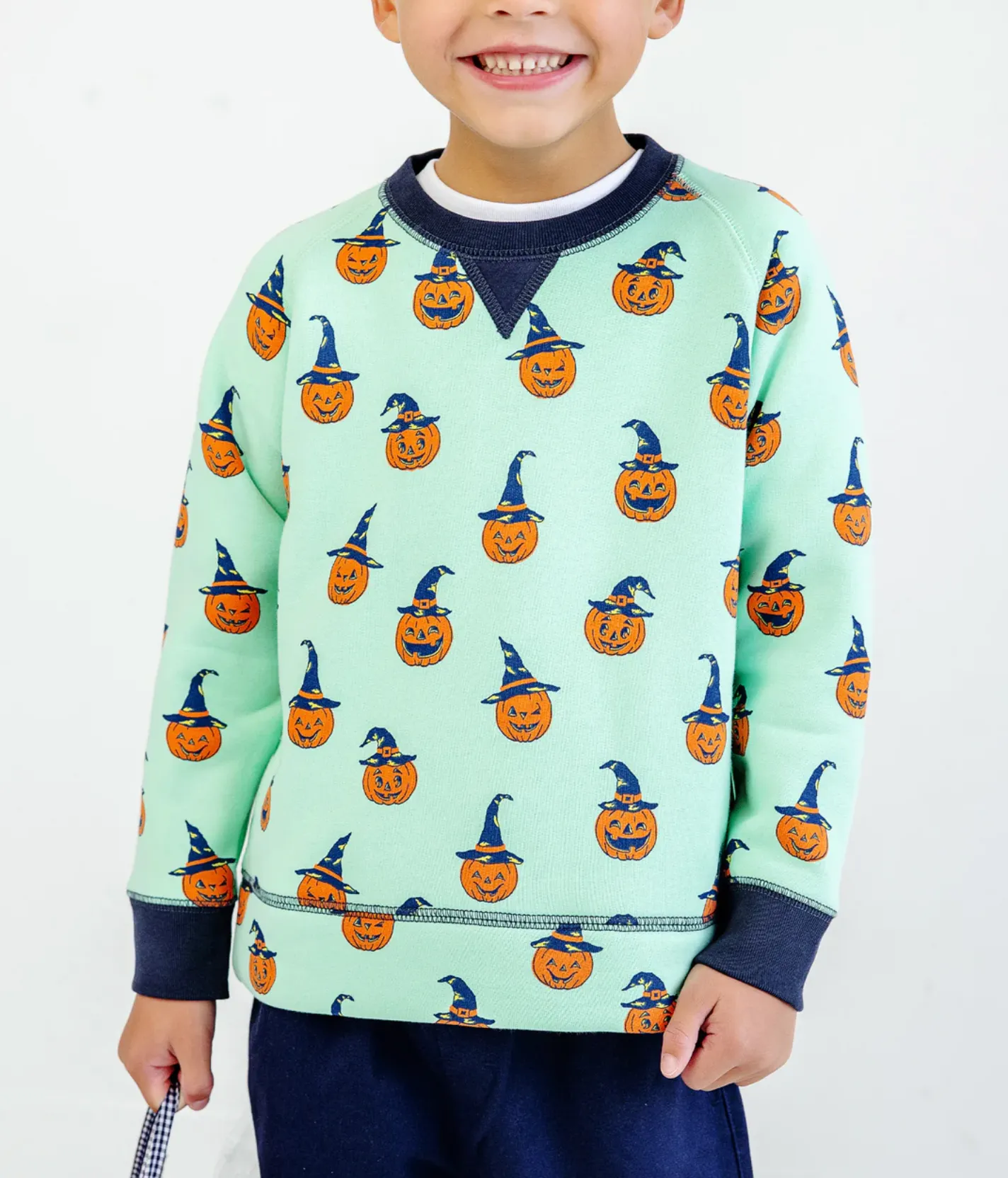 TBBC: Cassidy Comfy Crewneck Olde Jolly Jack O' Lantern with Nantucket Navy