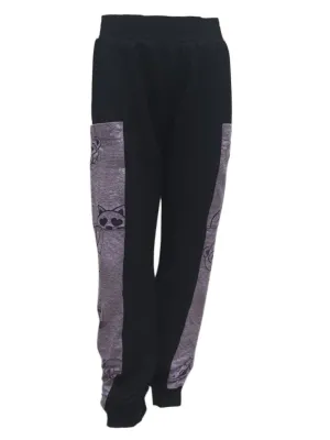 TEREZ Girl's Purple Emoji Burnout Pants #371011096 NWT