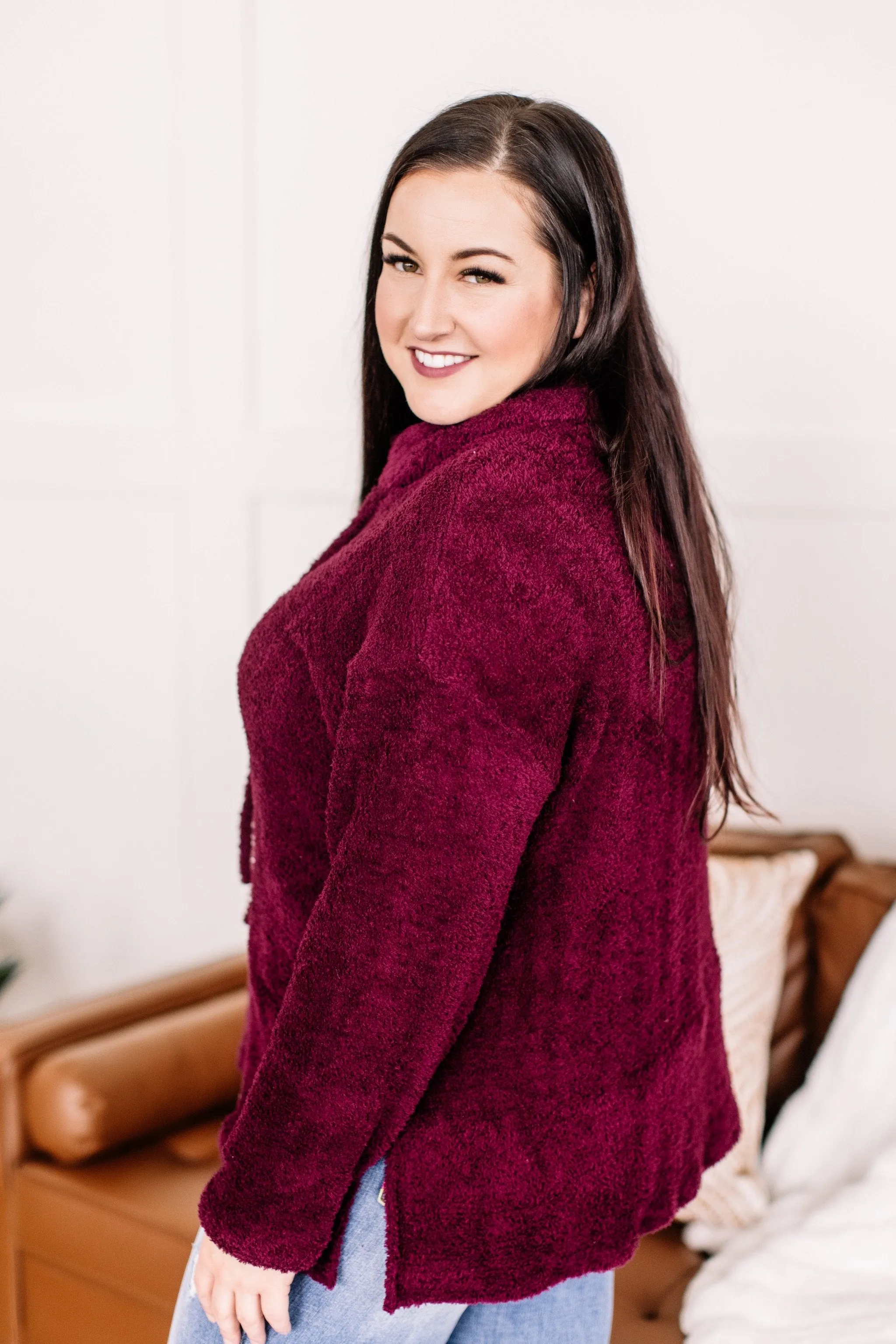 The End Of Your Rope Cowl Neck Top In Mulberry