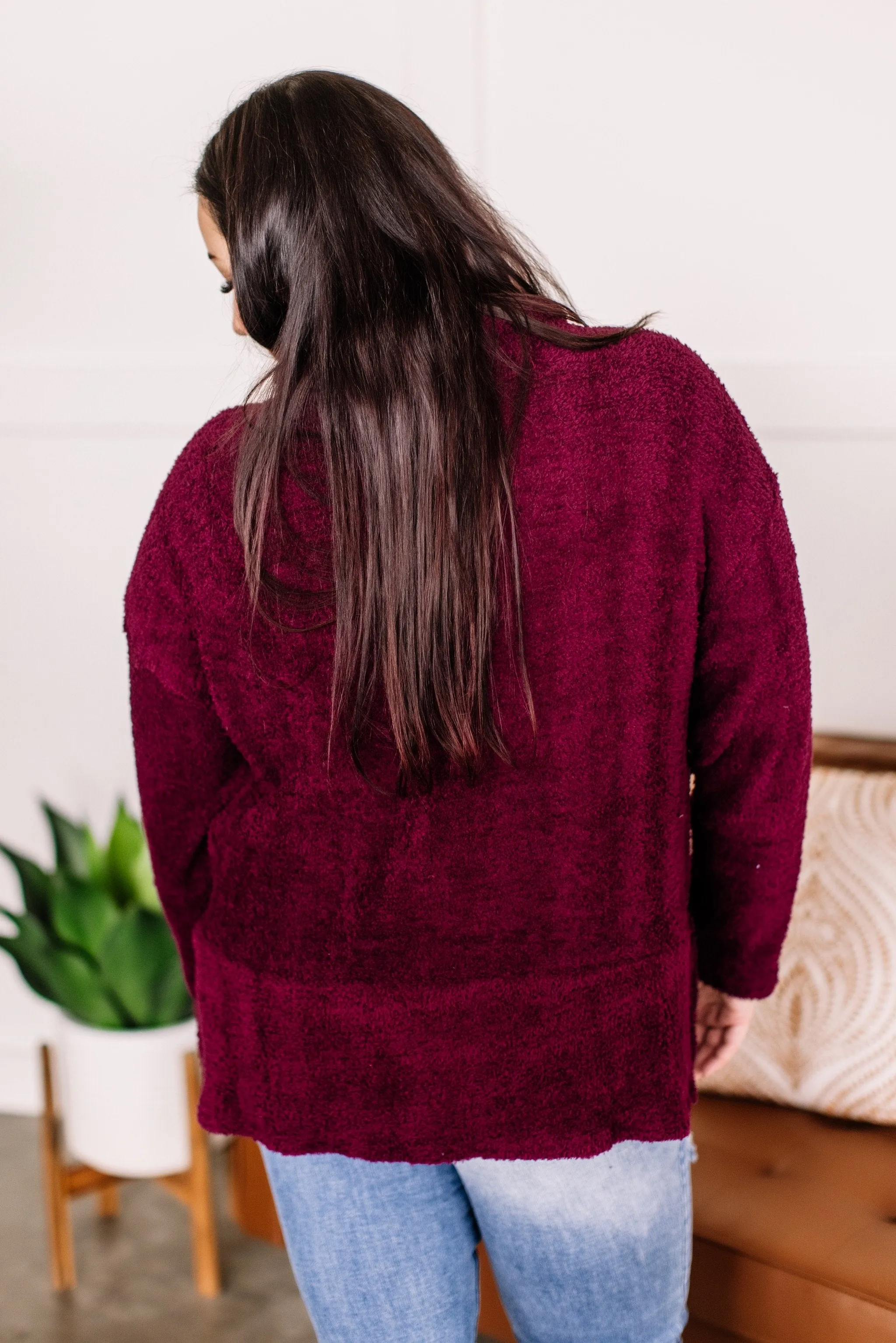 The End Of Your Rope Cowl Neck Top In Mulberry