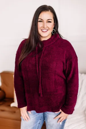 The End Of Your Rope Cowl Neck Top In Mulberry