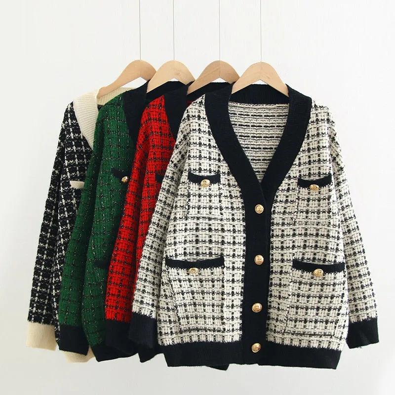 Thick Plaid Cardigans