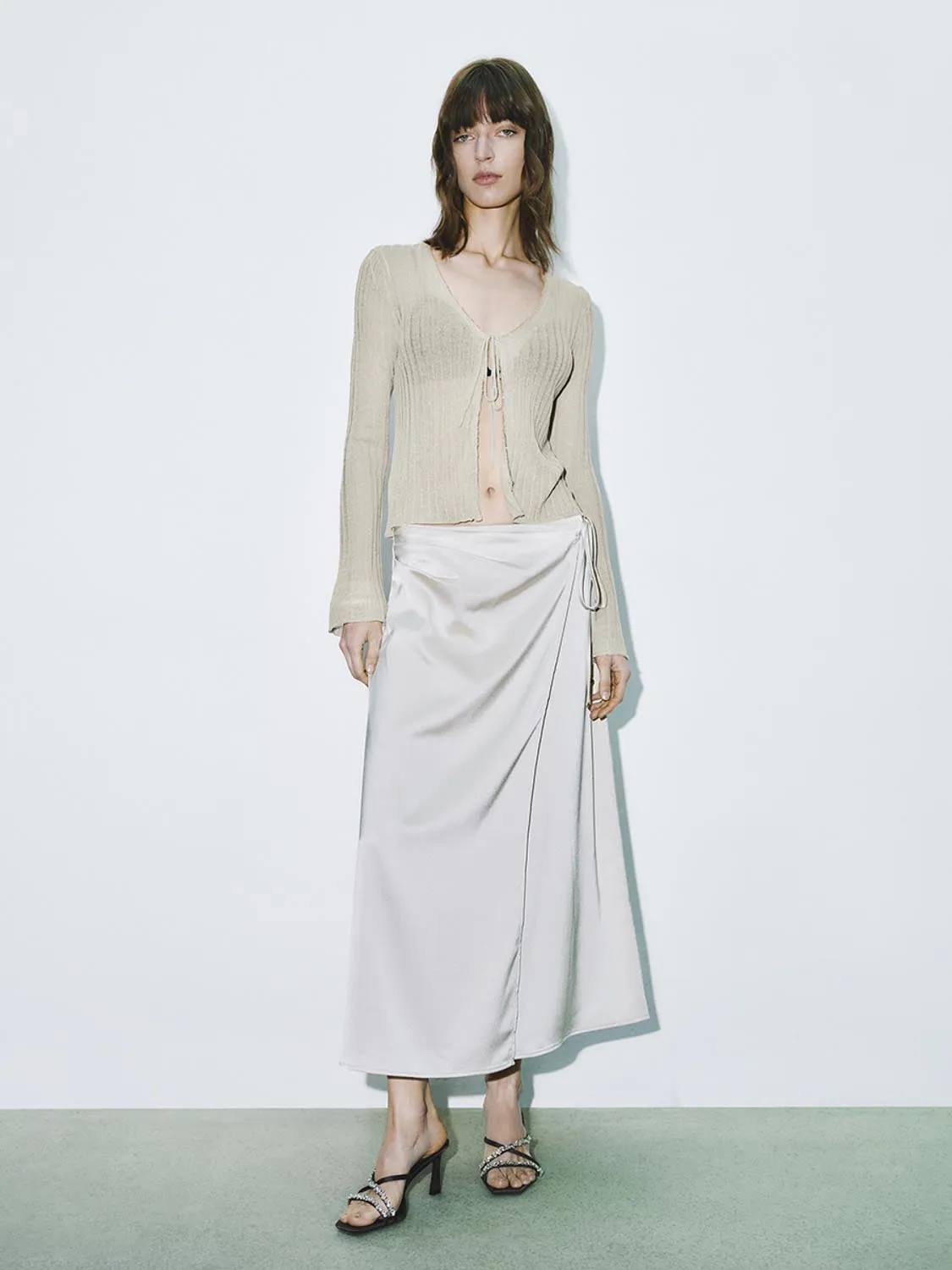 Tie Up Front Knitted Cardigans
