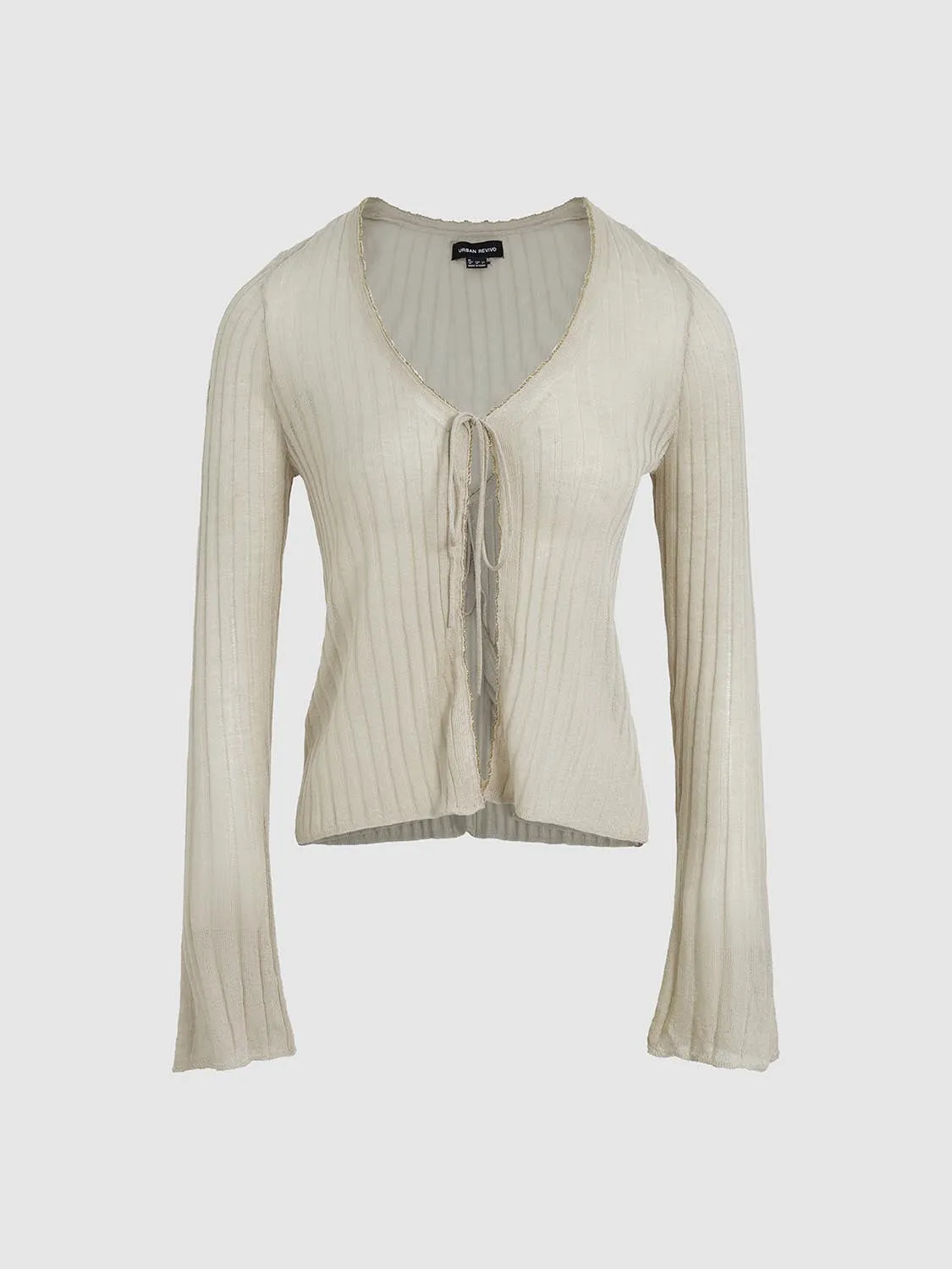 Tie Up Front Knitted Cardigans
