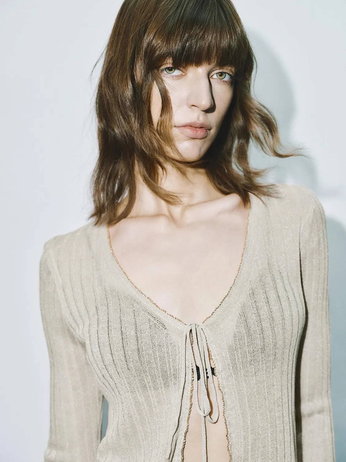 Tie Up Front Knitted Cardigans