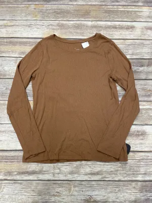 Top Long Sleeve Basic By A New Day In Tan, Size: L