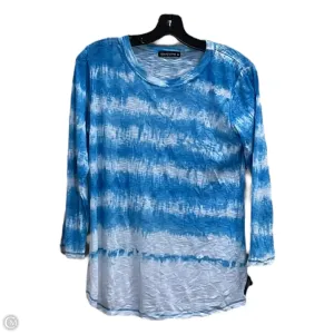 Top Long Sleeve By David Cline In Blue & White, Size: M