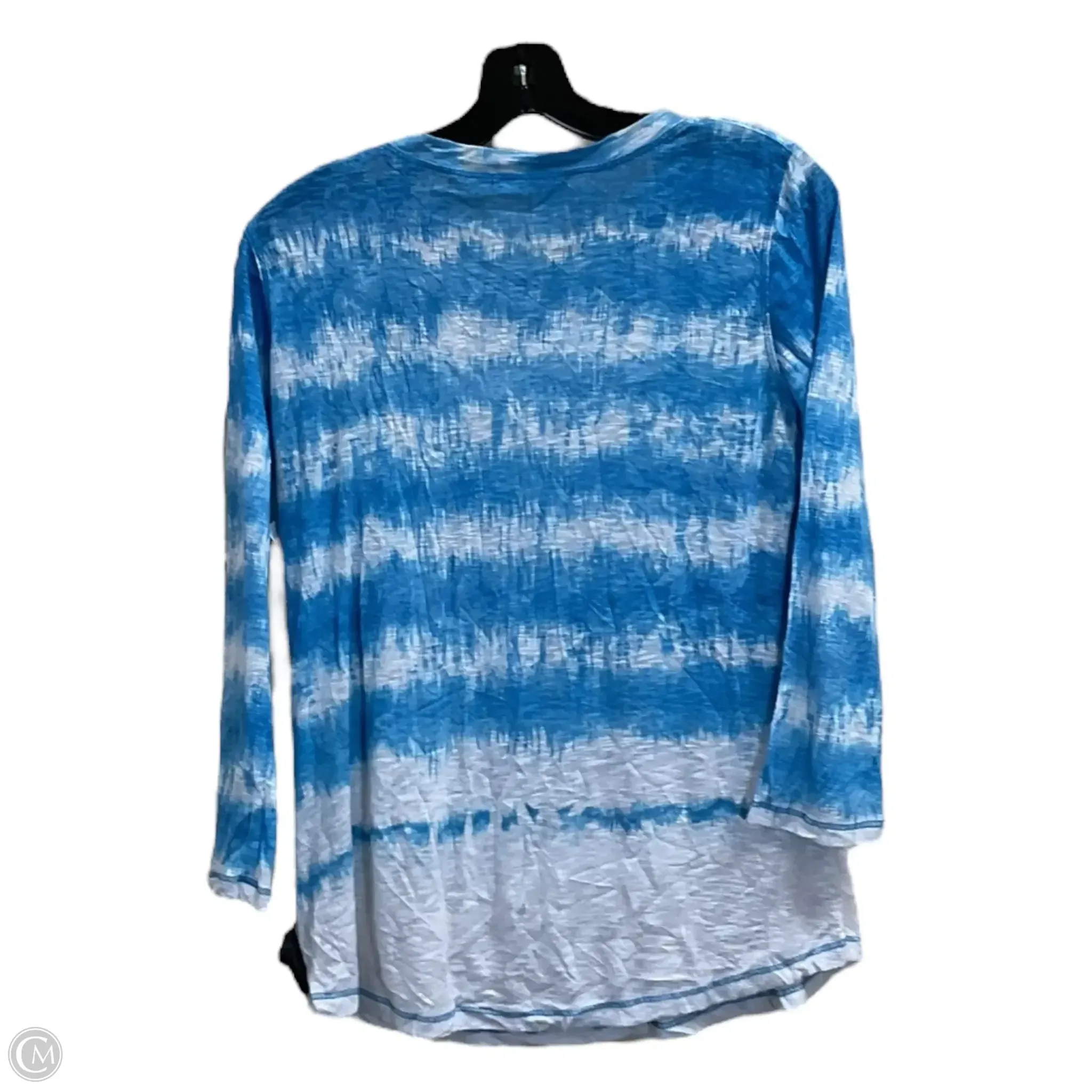 Top Long Sleeve By David Cline In Blue & White, Size: M