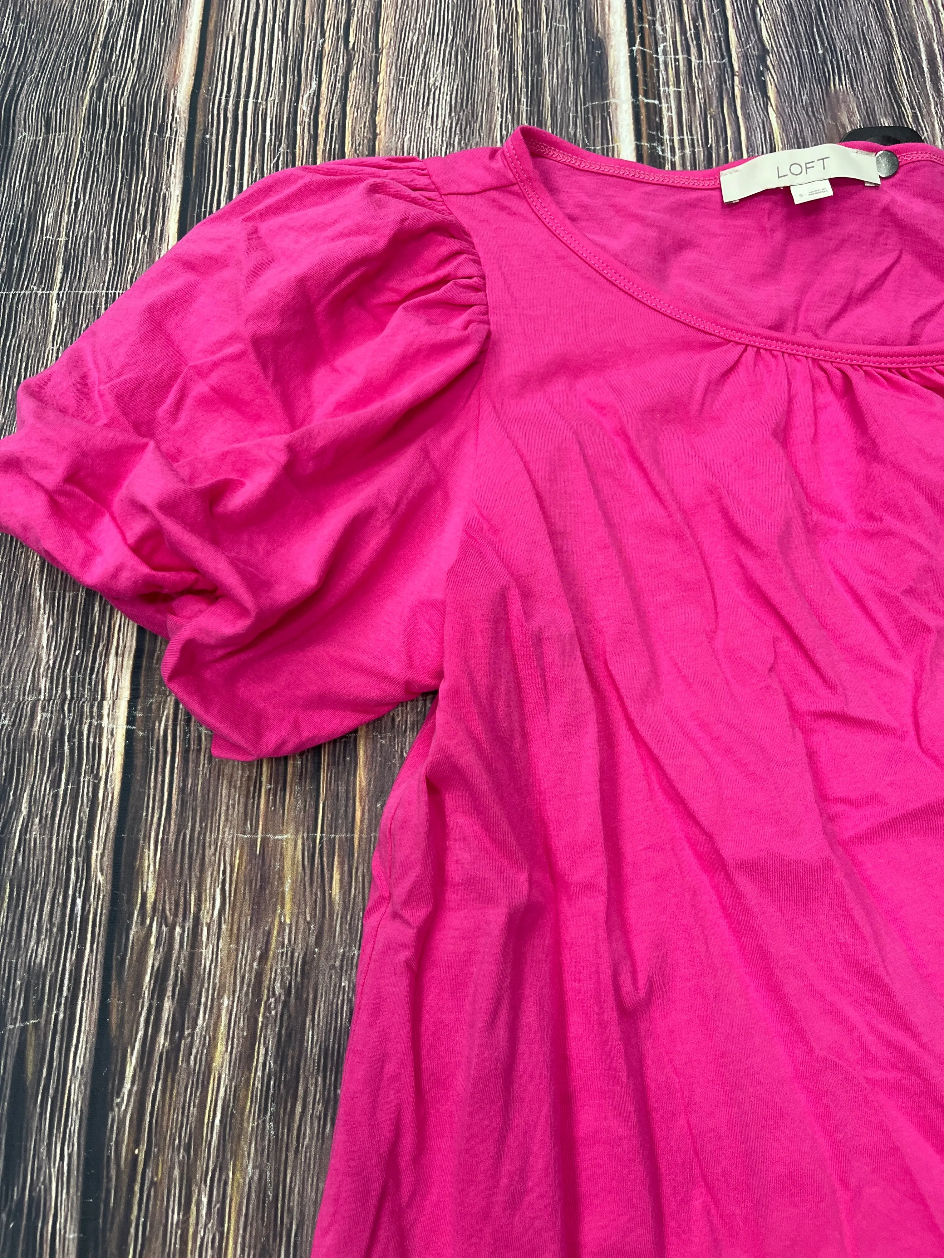 Top Short Sleeve Basic By Loft In Pink, Size: S