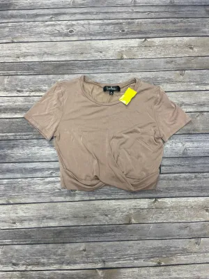 Top Short Sleeve Basic By Lulus In Tan, Size: M