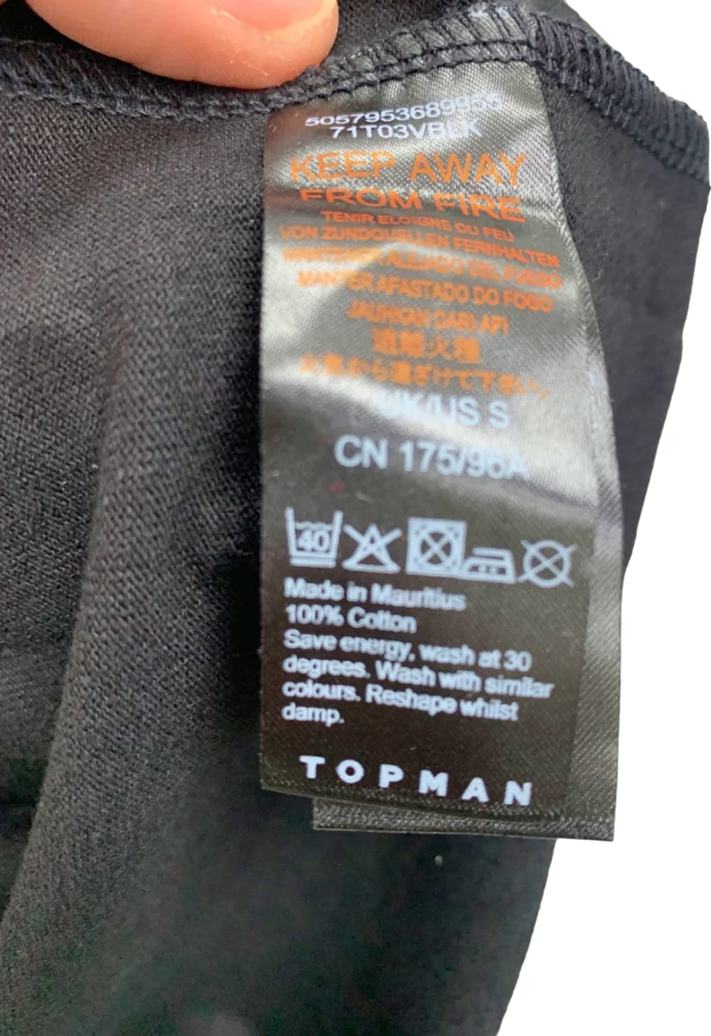 Topman Black Premium Quality Oversized Cotton T-Shirt with Pocket detail UK S