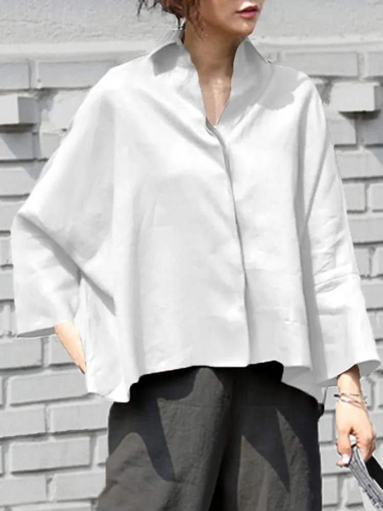 Trendy Long Sleeve Shirts Women Blouse Lapel
