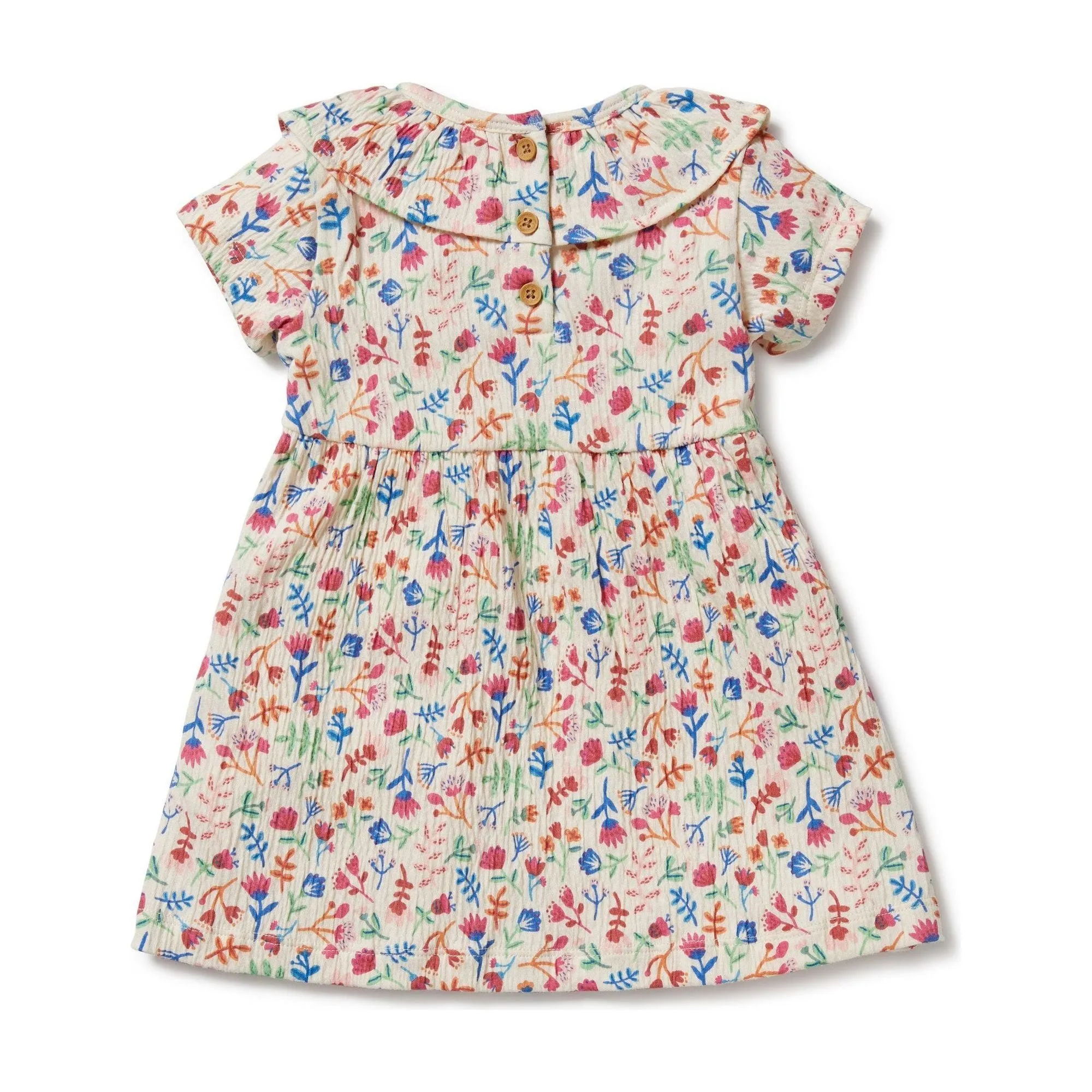 Tropical Garden Crinkle Ruffle Dress