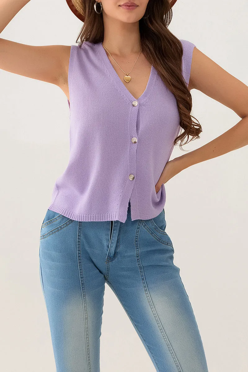 TT3087 Button Up Casual Vest Outerwear