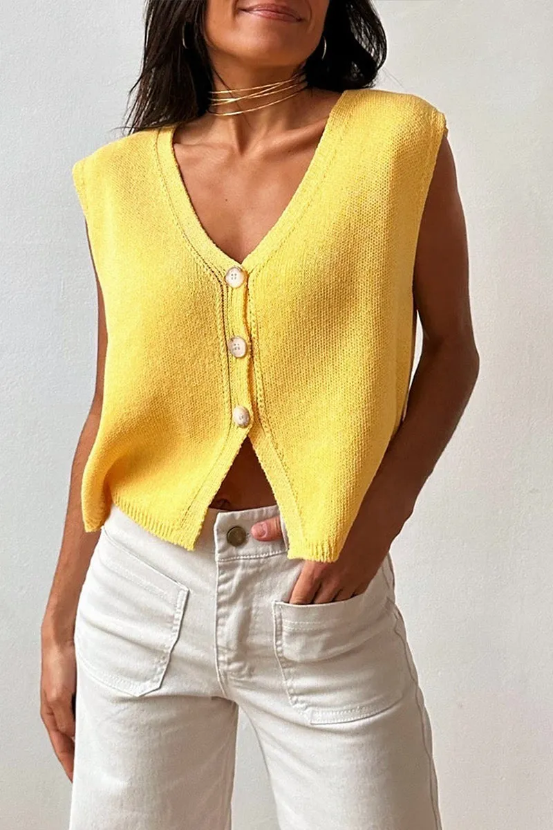 TT3087 Button Up Casual Vest Outerwear