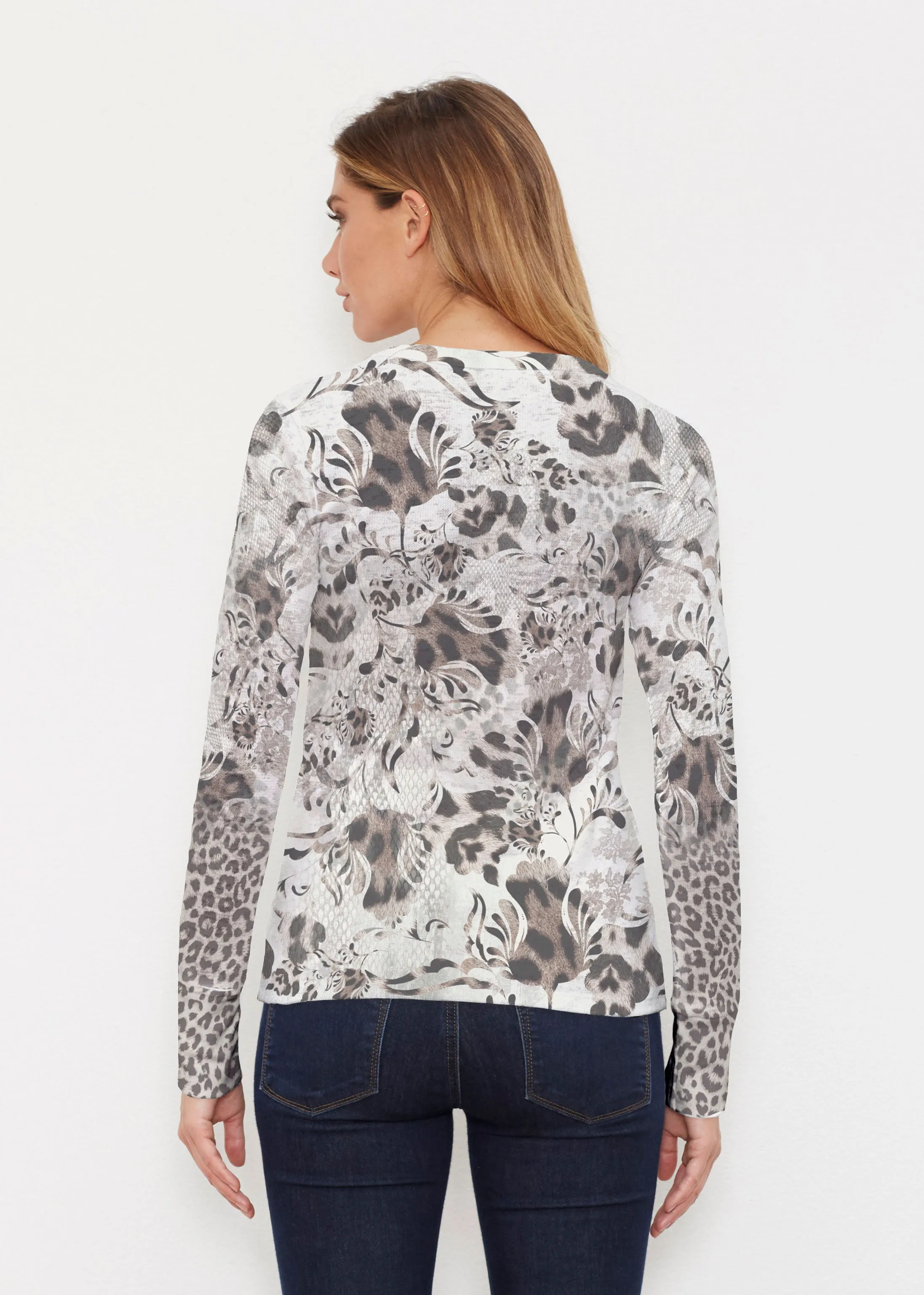 Tulip Leopard Multi (7731) ~ Thermal Long Sleeve Crew Shirt