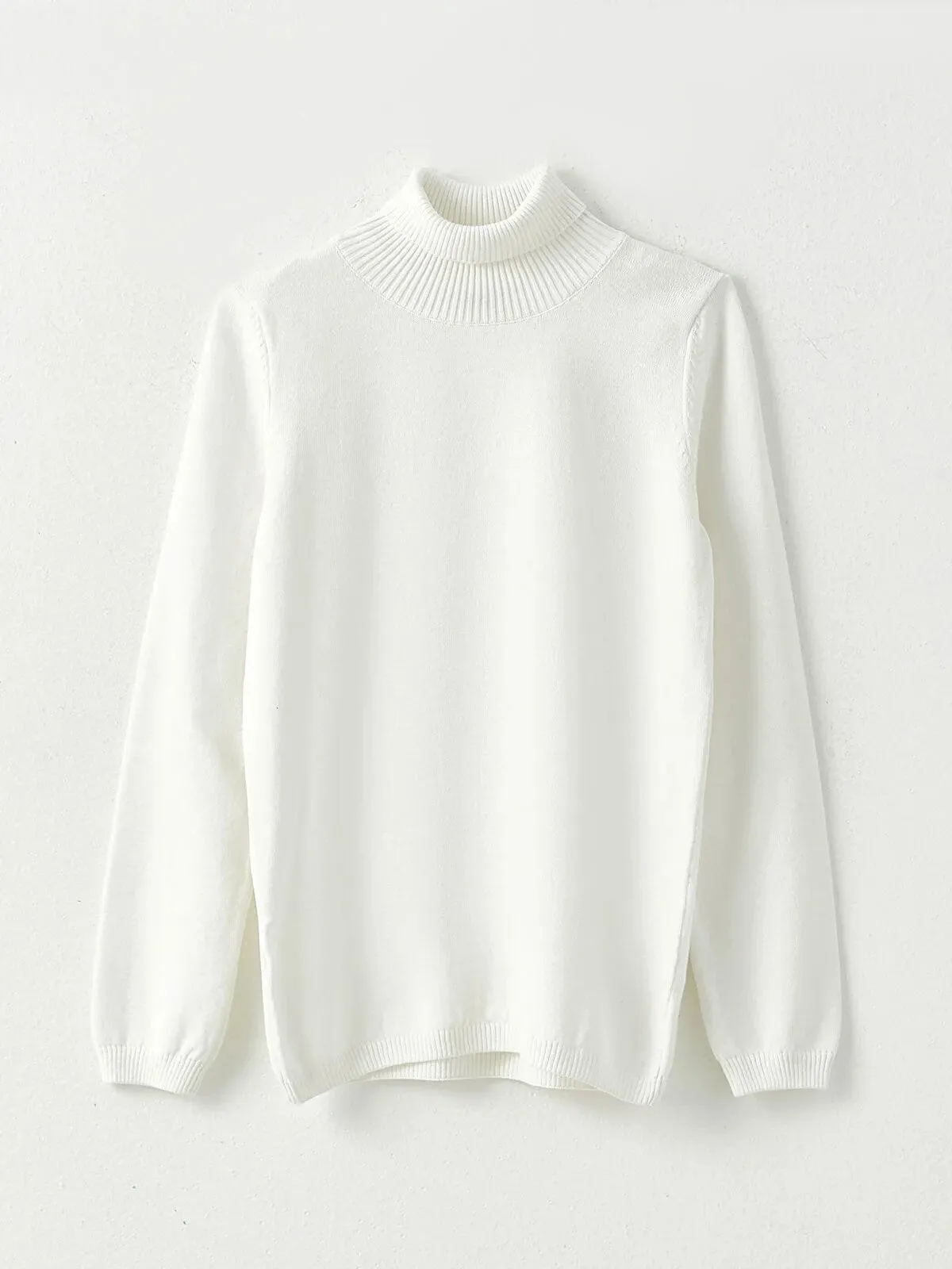 Turtleneck Basic Long Sleeve Girls Knitwear Sweater