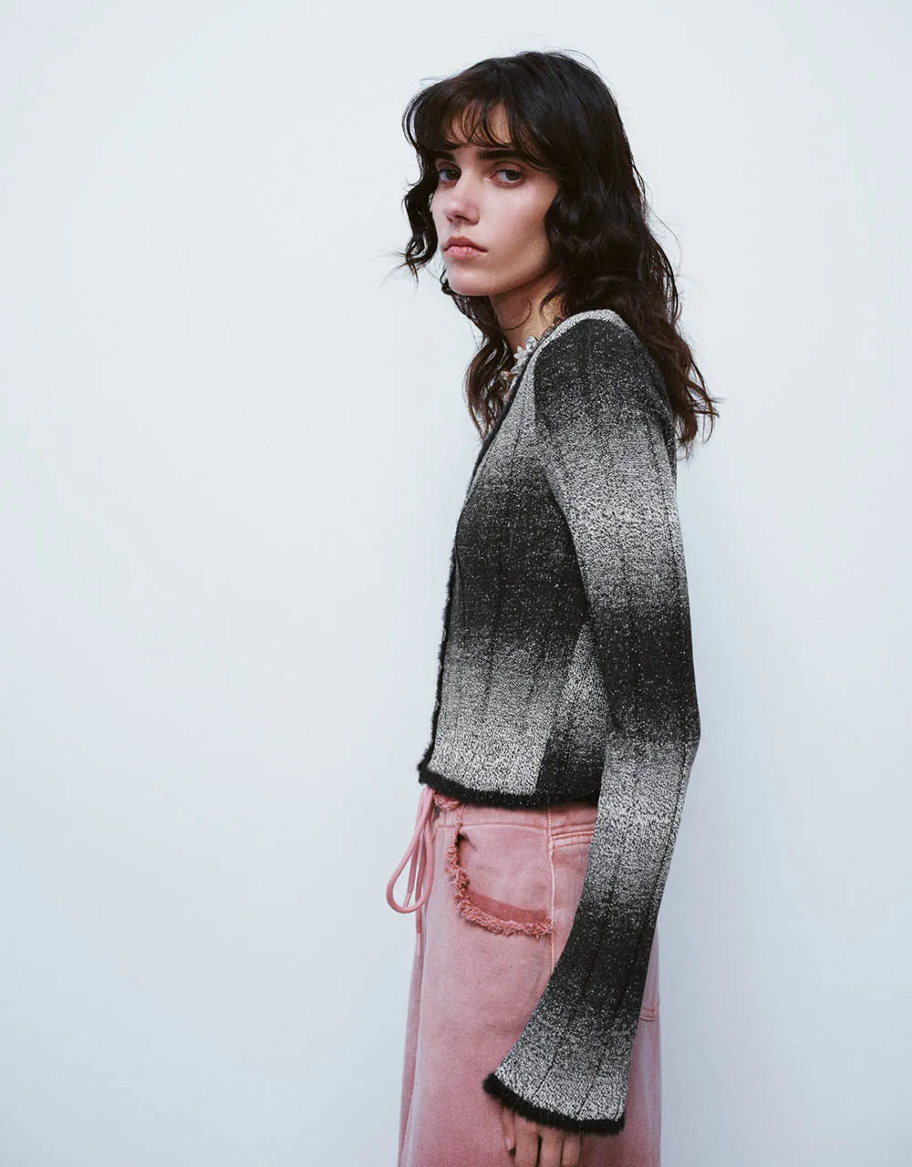 U Neck Skinny Knitted Cardigan