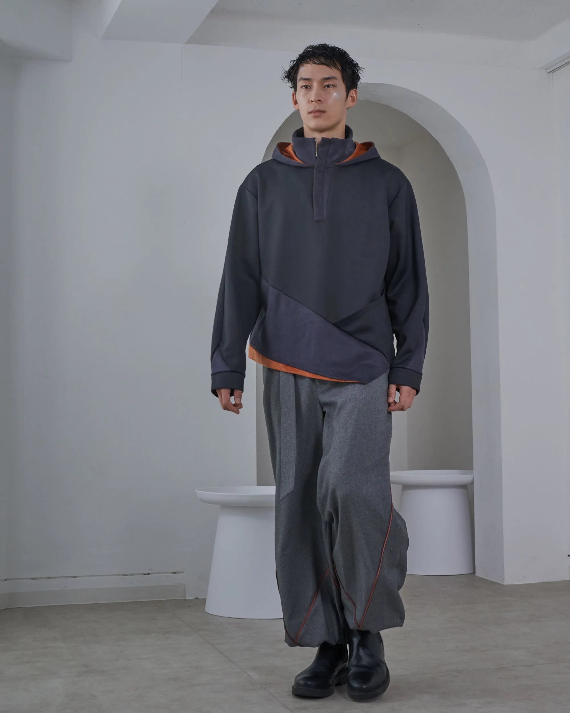 [Unisex] Design Warm Parachute Pants (GRAY)