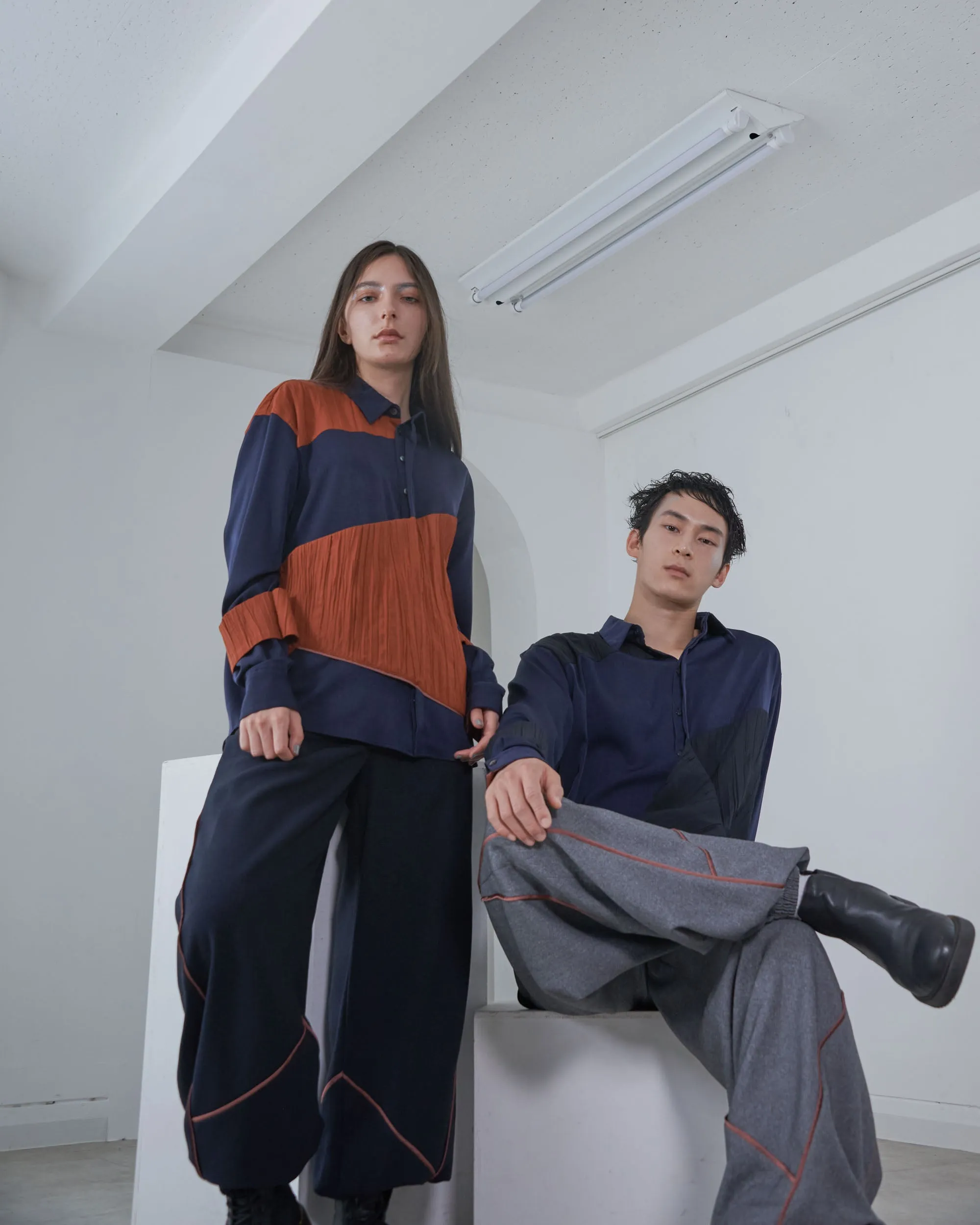 [Unisex] Design Warm Parachute Pants (GRAY)