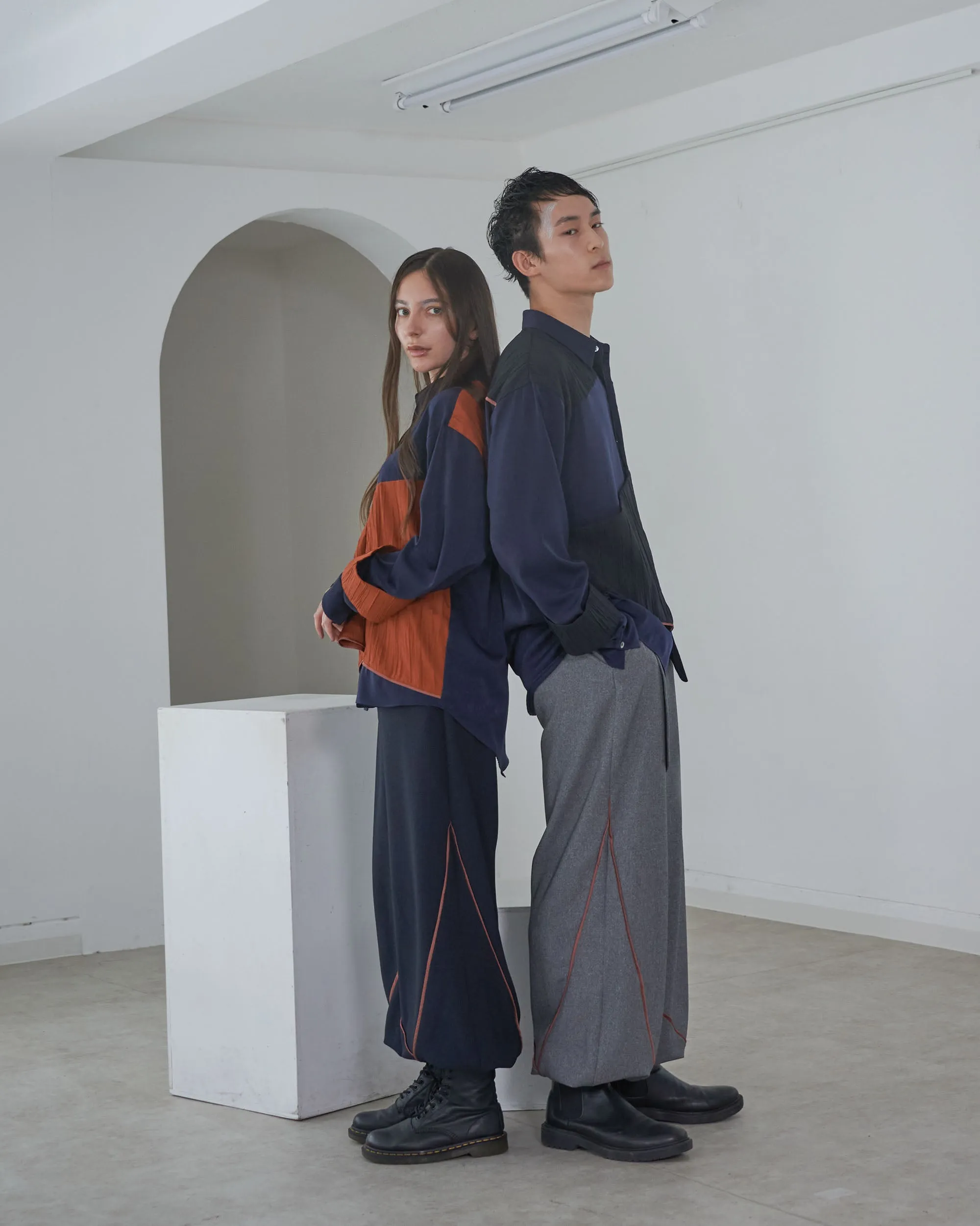 [Unisex] Design Warm Parachute Pants (GRAY)