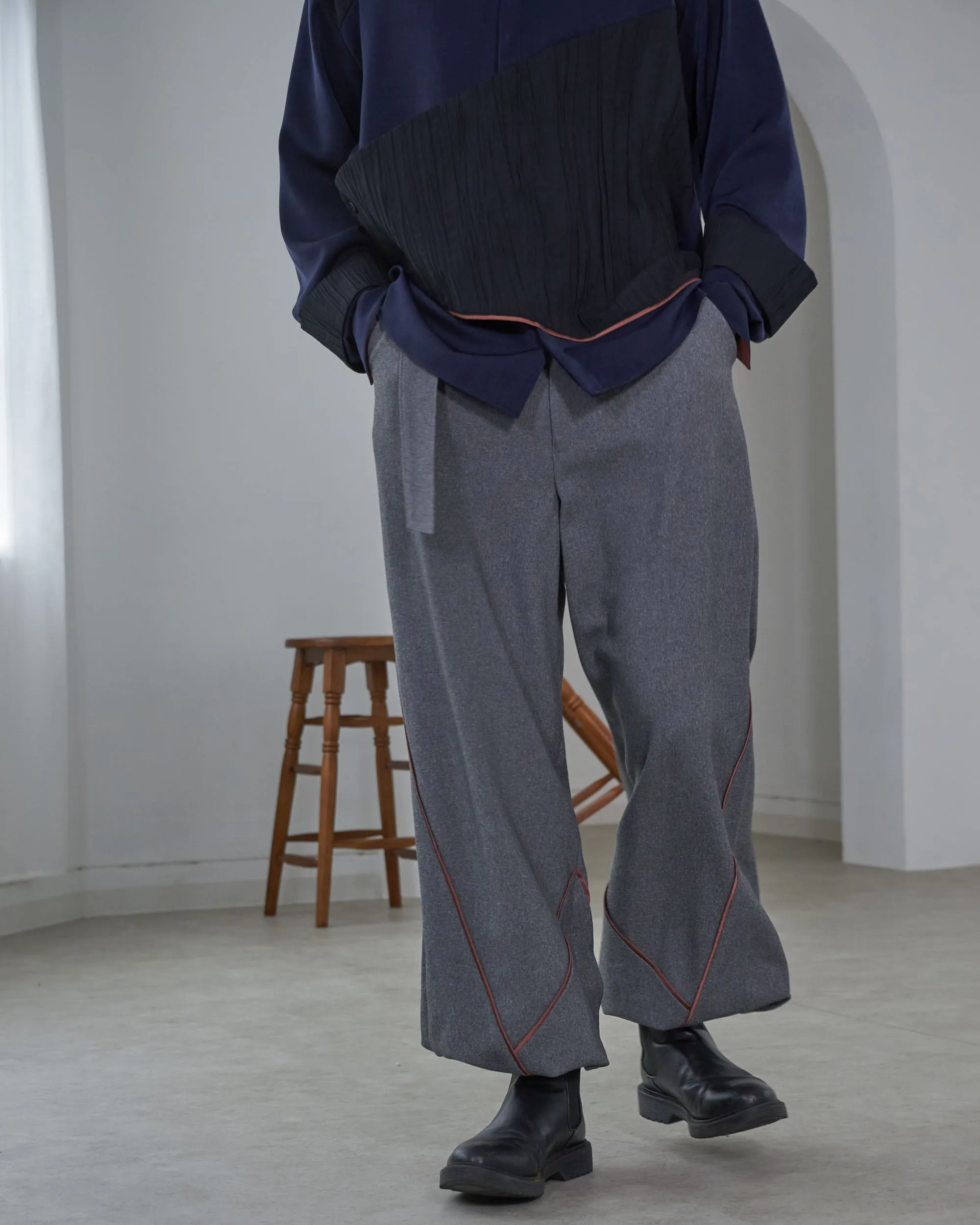 [Unisex] Design Warm Parachute Pants (GRAY)