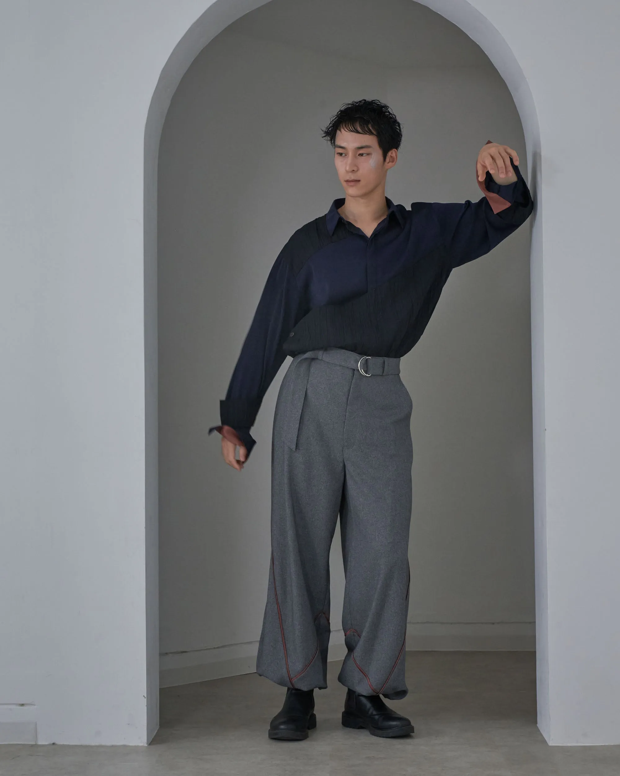 [Unisex] Design Warm Parachute Pants (GRAY)