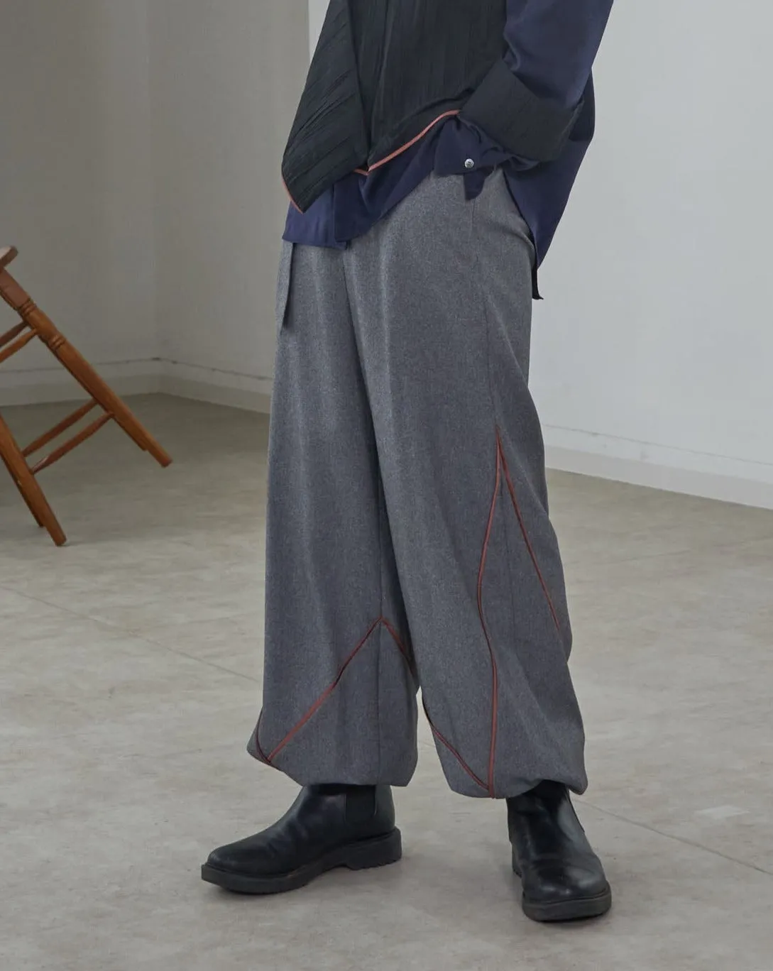 [Unisex] Design Warm Parachute Pants (GRAY)