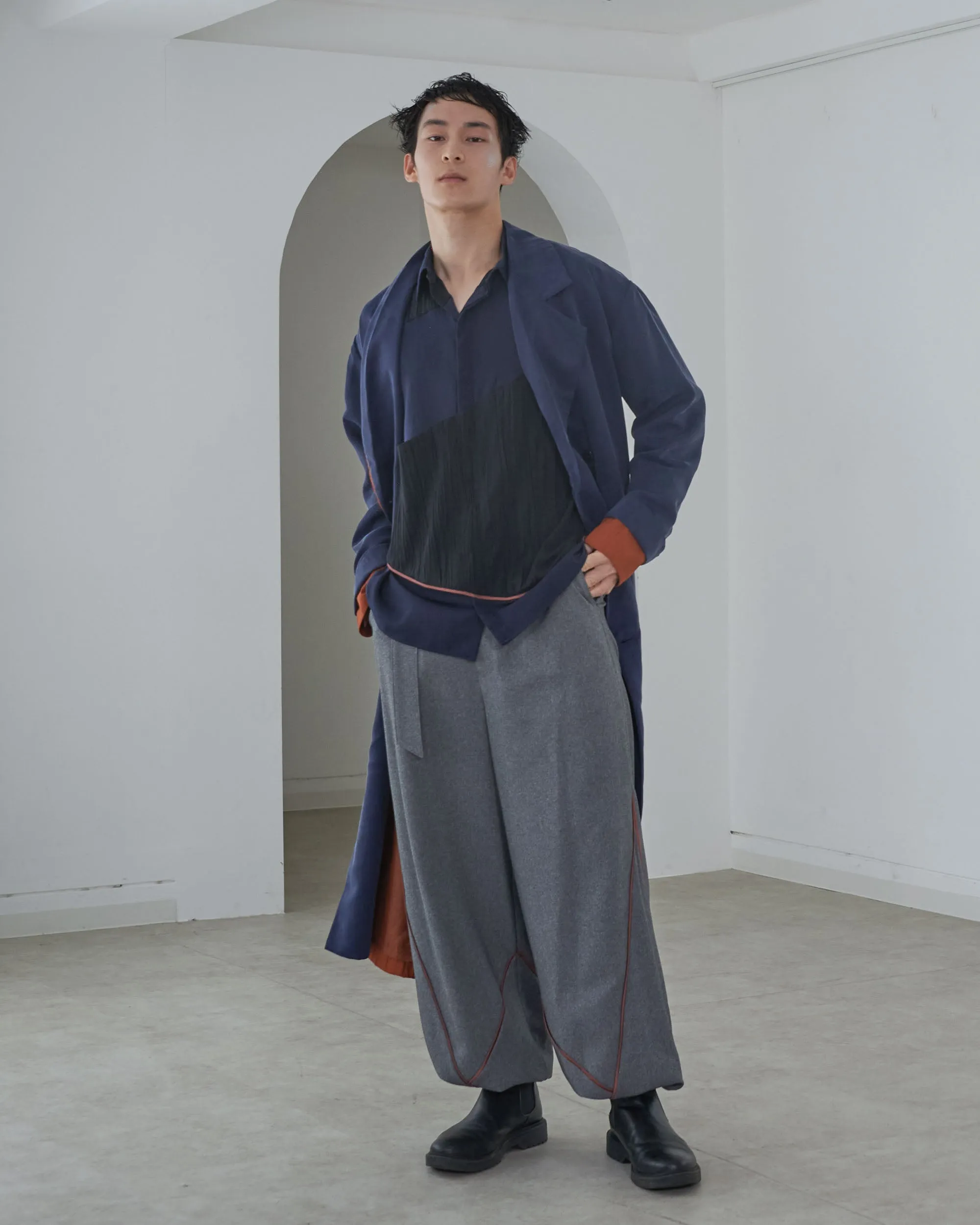 [Unisex] Design Warm Parachute Pants (GRAY)